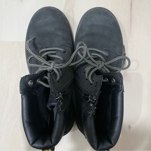 Dr. Martens Kids Boots Padley Black Size 3 Youth Zipper Lace Up Leather - Picture 10 of 15